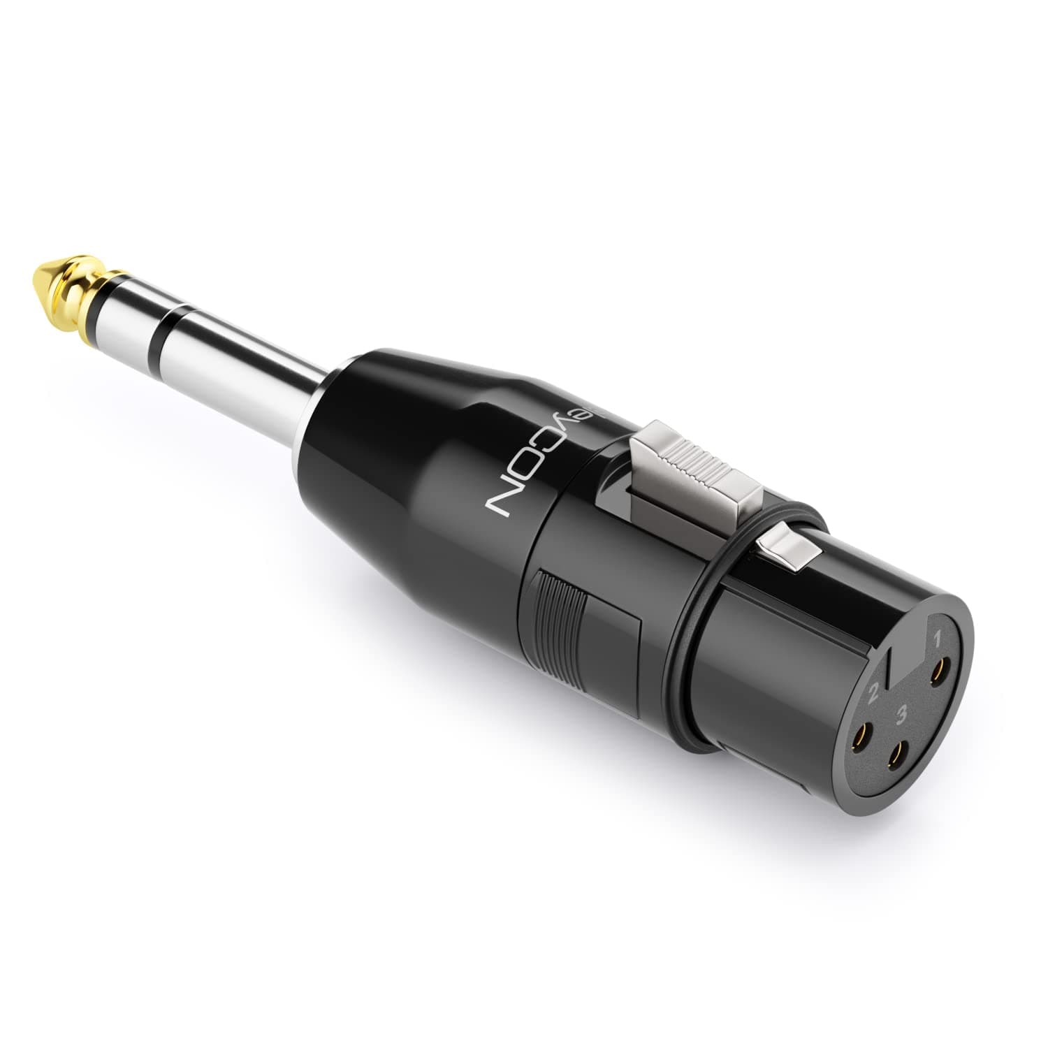 deleyCON Audio Adapter XLR to 6.3 mm Stereo Jack - Female to 6.35 mm TRS Jack Plug for 3-Pin XLR Cable Microphone Speaker Mixing Console Musical Instrument Recording Studio