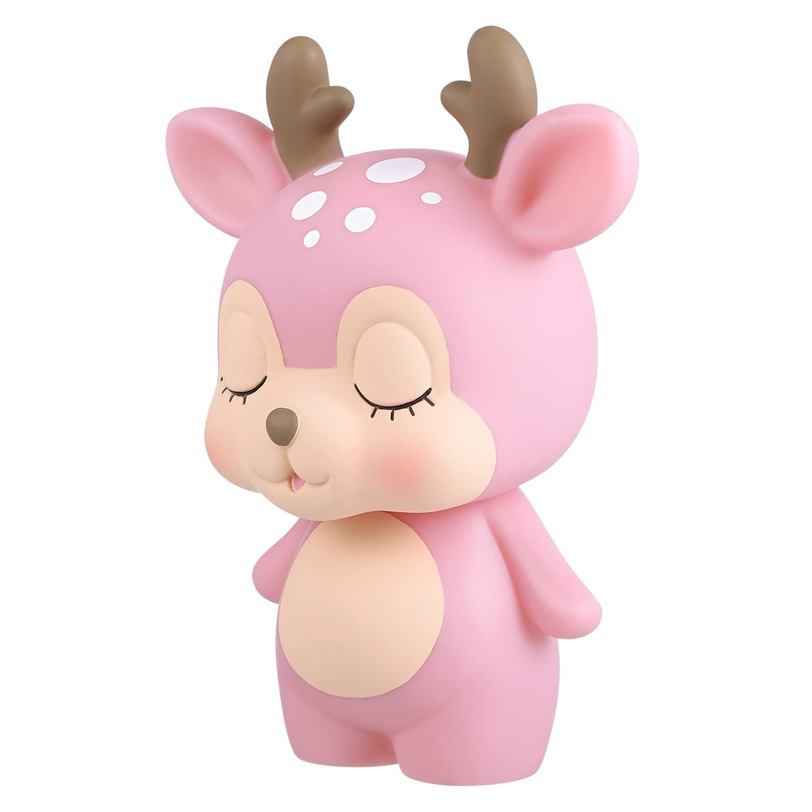 TOYMYTOY Animal Piggy Bank Piggy Bank Children Cherish Resin Deer Money Coin Bank Cartoon Collector Money Bank Ornament for Boys Kids Girls, Cute Room Decor ( Pink )