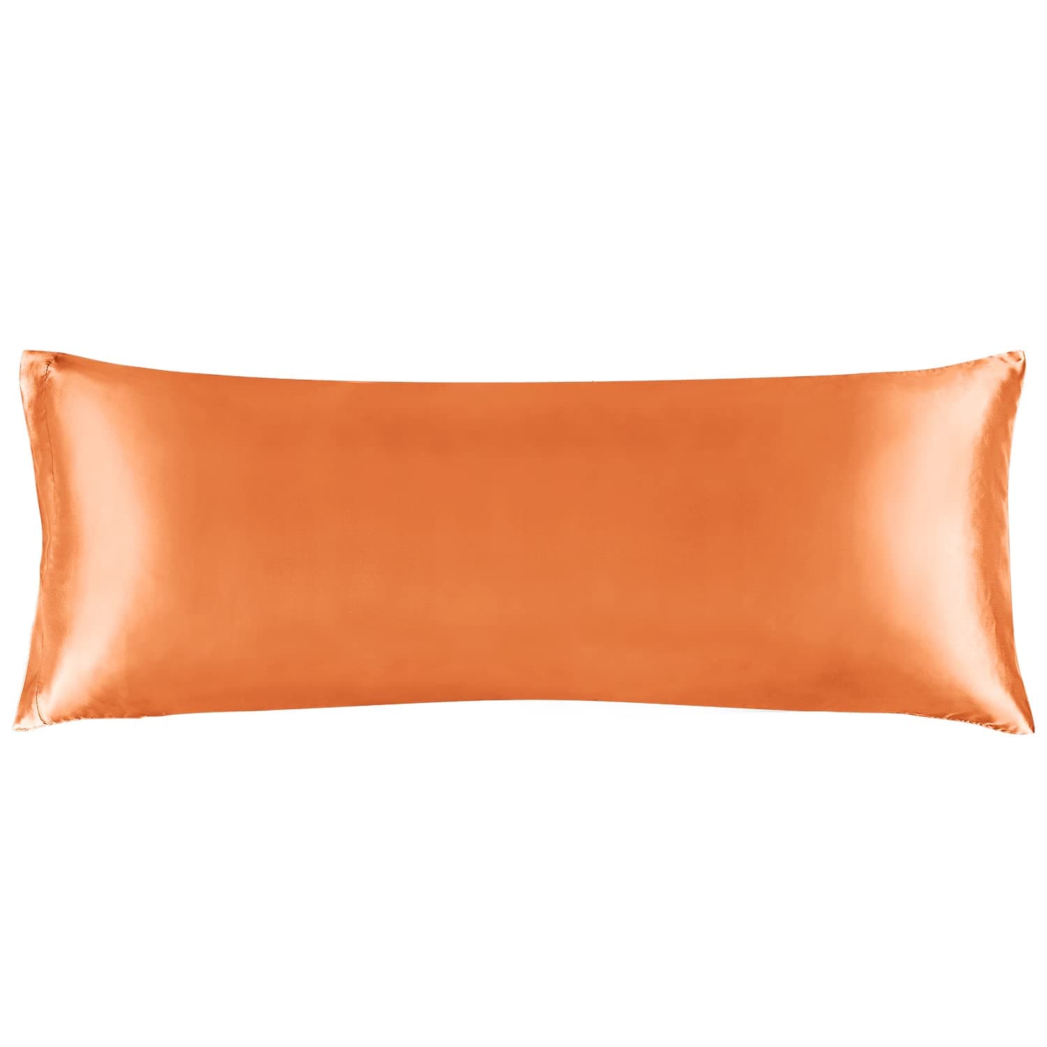 BEDELITE Satin Body Pillow Cover, Super Soft and Cooling Body Pillow Pillowcase for Hair and Skin, Breathable Silky Full Long Pillowcase Cover(20"x54", Burnt Orange)