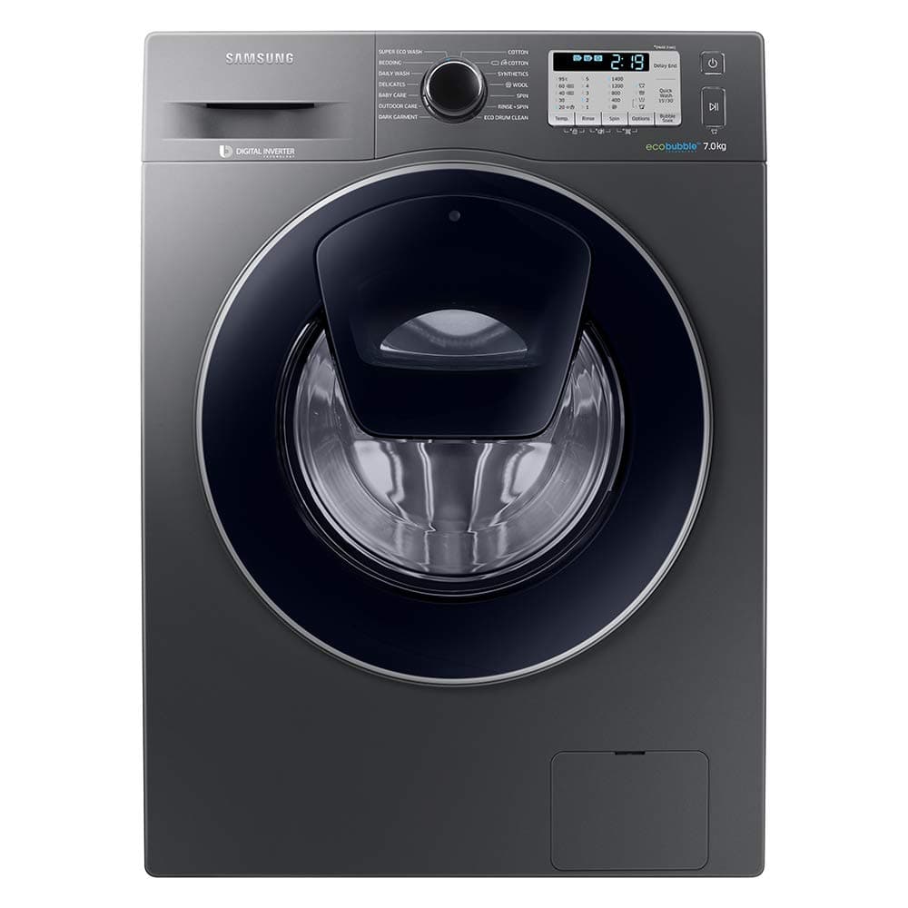Samsung WW70K5413UX Freestanding Washing Machine with Addwash and Ecobubble, 7 kg Load, 1400 rpm Spin, Graphite