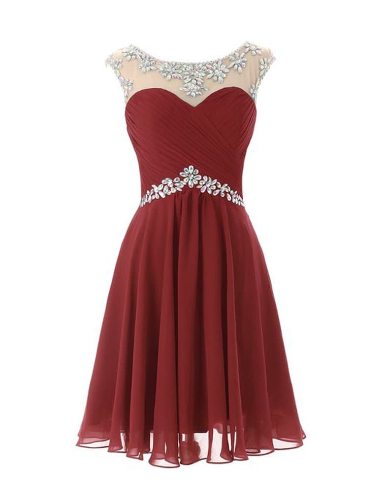 Women's Short Prom Dresses Homecoming Dress Juniors Graduation Dress Burgundy US8