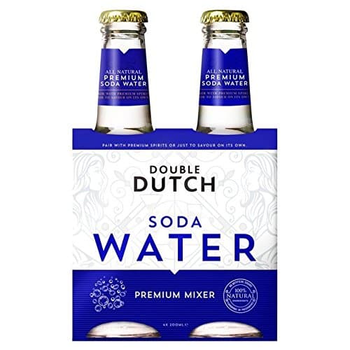 Double Dutch Soda Water, Low Calorie Perfect Mixer for Cocktails, No Artificial Colours Preservatives or Flavours, 200ml Bottles (Pack of 4)