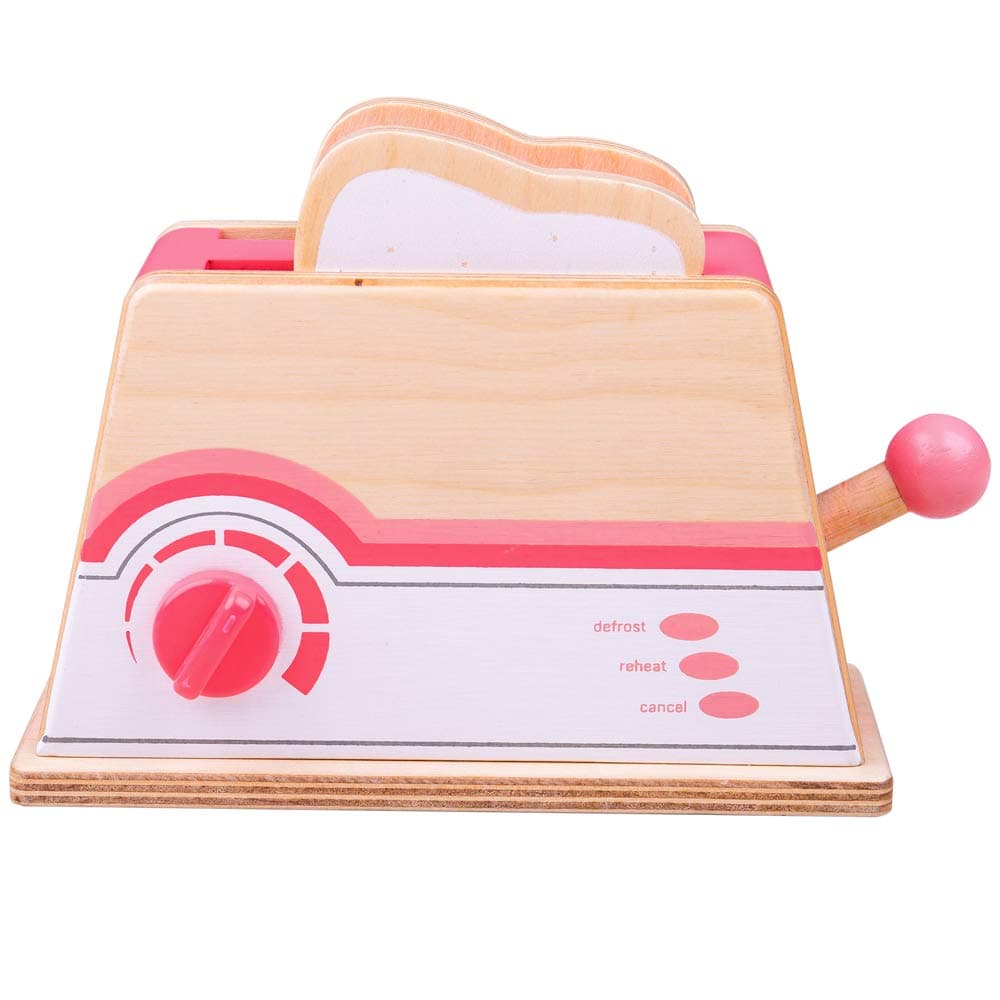 Bigjigs BJ425 Pink Toaster Kitchen Toys, Multicoloured
