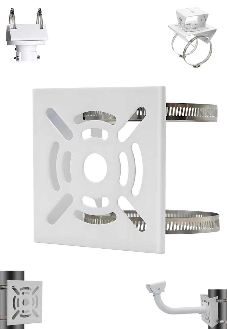 Universal Wall Mounting Bracket with 2 Loops, Vertical Pole Mount Adapter for CCTV Security Camera PTZ Dome Indoor Outdoor AP Access Point Client CPE