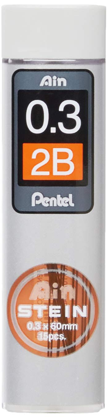 Pentel Mechanical Pencil Lead, Ain Stein, 0.3mm, 2B (C273-2B)