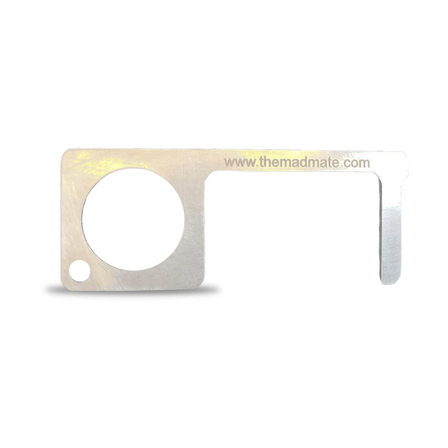 Madmate Hygiene Hand clean Made Stainless Steel Door Opener, No-Touch Door Opener Stylus for Outdoor Public Door Handle with Retractable Keychain carabiner, Set of 10 (76 X 30 mm)