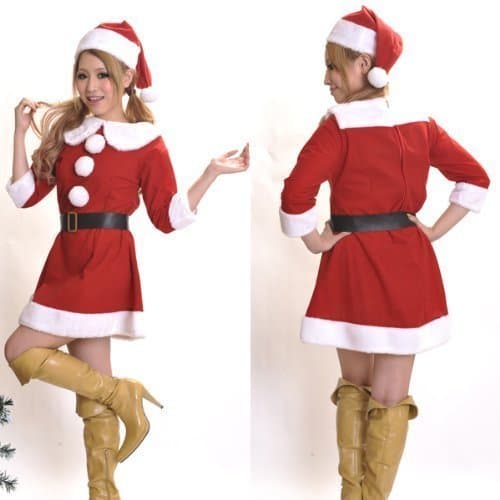 X'mas one-piece three-piece set Santa Claus Women's Cosplay Costume Cosplay Christmas Santa costume (japan import)