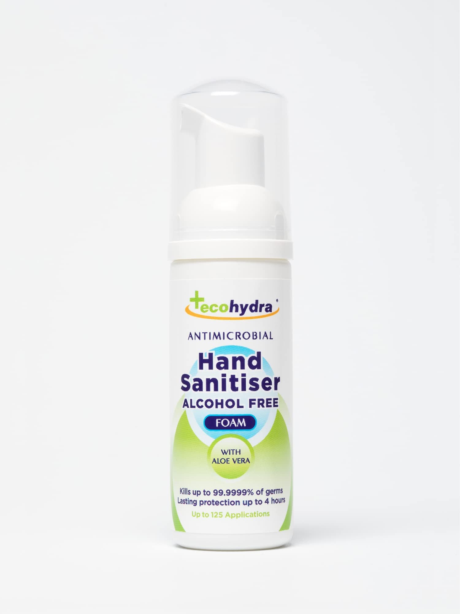 EcoHydra Alcohol Free Foam Hand Sanitiser - 50ml | NHS Approved, Hospital Grade Sanitiser | Kills Up To 99.9999% of Bacteria and Viruses | Kind On Skin, Safe For Children, Unscented