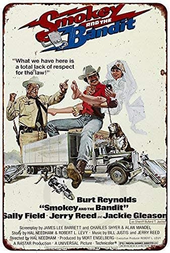 Kexle Tin Sign Smokey and The Bandit Movie Poster Burt Reynolds Reproduction Metal Sign 8 x 12