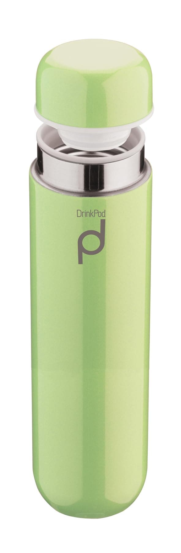 Drink Pod Vacuum Insulated Flask, Stainless Steel, Green, 200ml