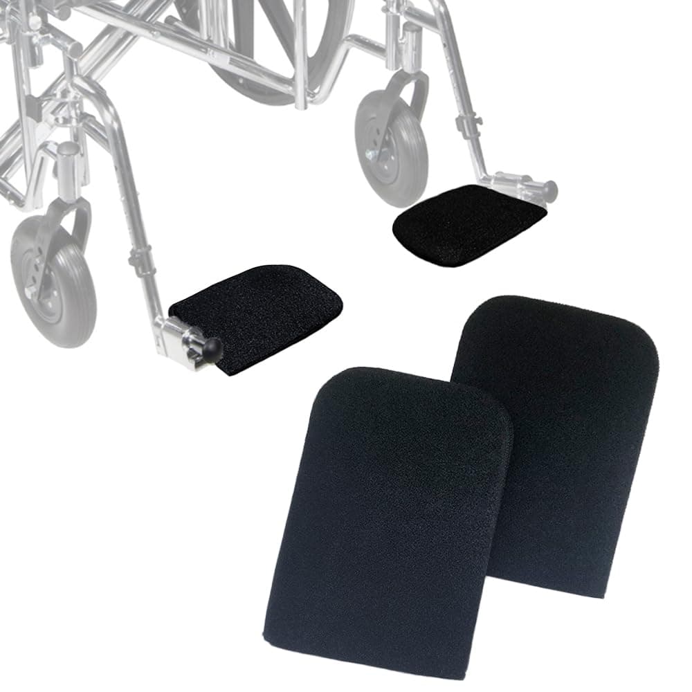 Wheelchair Footrest Cover for Elderly & Disabled - Wheel Scooters Non-Slip Footplate Protector Pads, Soft Leg Rest Cushion, 1 Pair