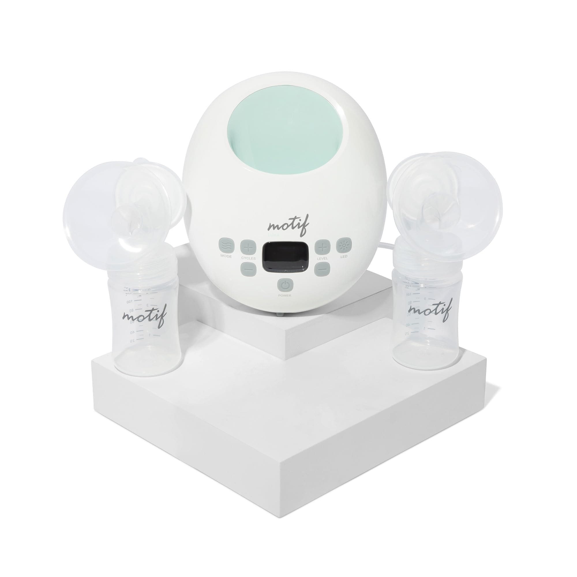 Motif Medical Luna Double Electric Pump for Breastfeeding - Portable Pump Breastfeeding w/Battery - Hospital Grade Pump w/LED Light - Hands-Free Breast Pump, Quiet Motor Baby Breast Pump