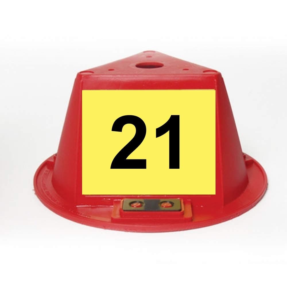 Magnetic Roof Toppers - Magnetic Car Top Hats - Set of 10 - Red - Numbered 21 Thru 30