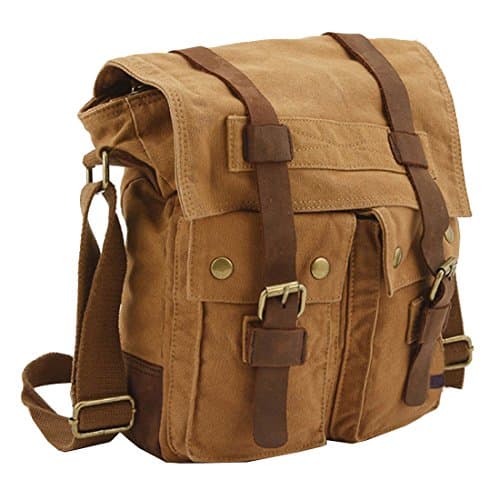 Berchirly Women Men Small Messenger Canvas Shoulder Bags Travel Bag Purse for Work