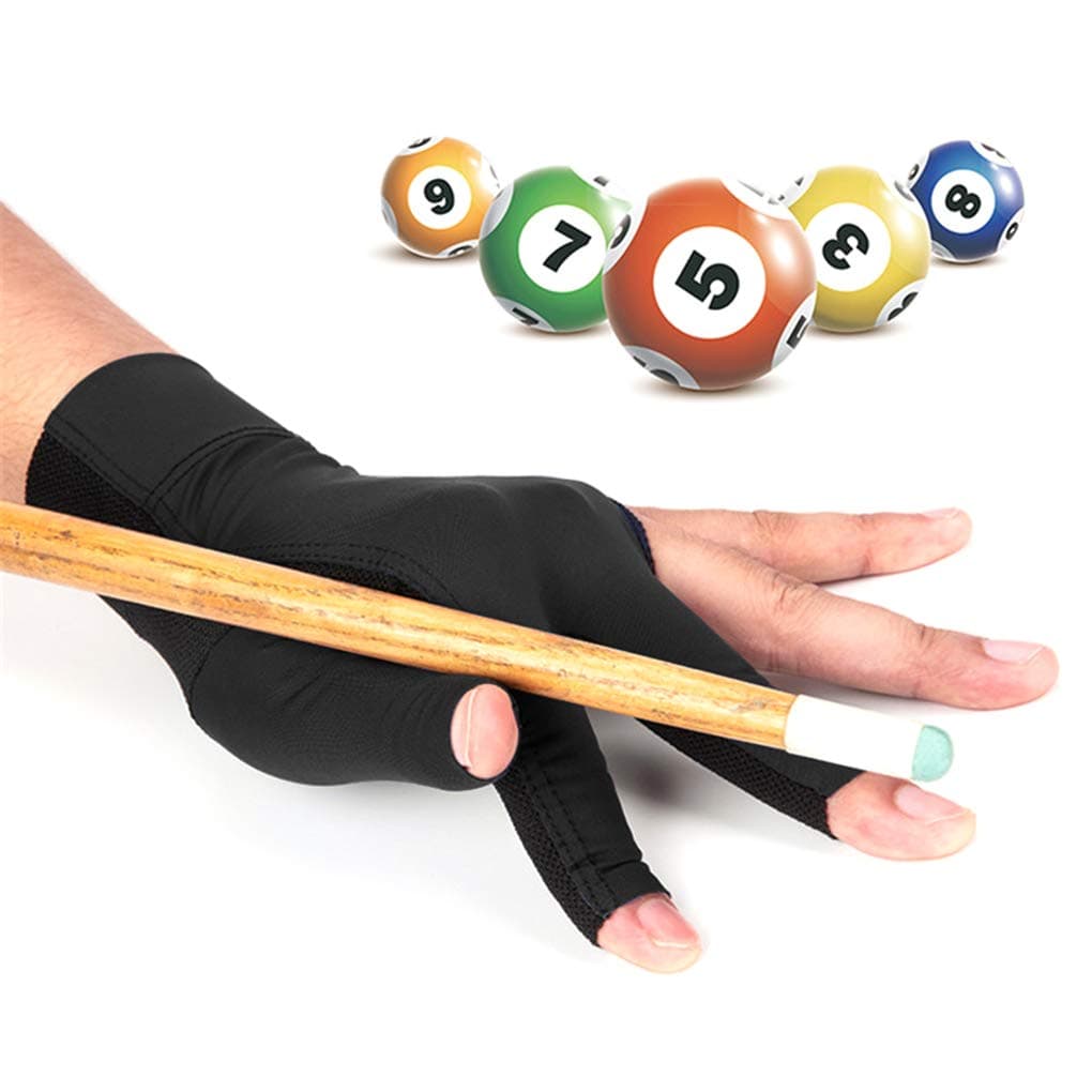 MioCloth Anti Slip Billiard Glove Left Hand Snooker Carom Billiard Pool Cue Sport Professional 3 Finger Glove Handwear Gift for Men Women Player