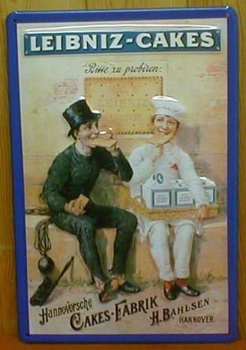 Tin Sign with Retro Design 20 x 30 cm: Leibniz Cakes Biscuits Chimney Sweep Baker