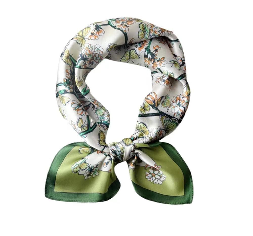 ANDANTINO 100% Mulberry Silk Square Scarf for Hair-25.6" X25.6'' Women Men Natural Silk Neckerchief Digital Printed Headscarf