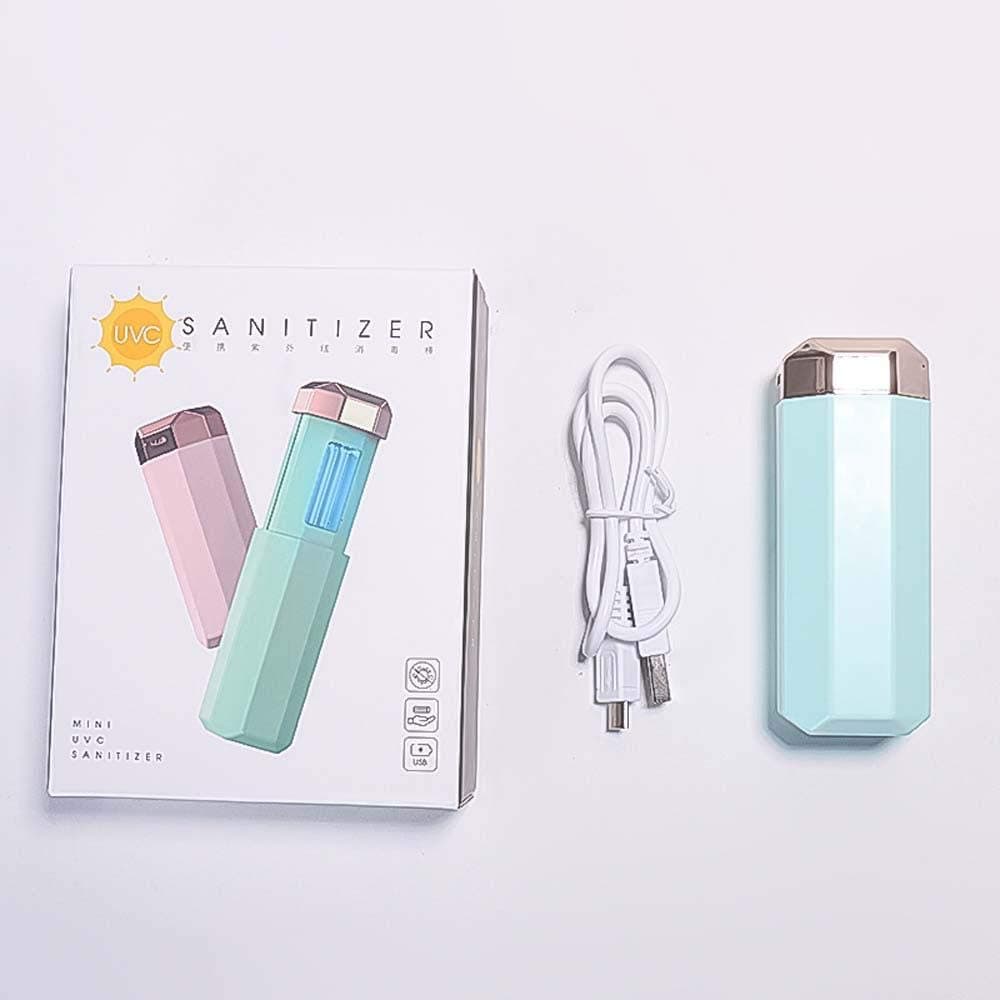 Portable UV Stick Disinfection Lamp UVC led Sterilizer UV Light Mini Sanitizer Mini Travel Wand Germicidal for Phone-Gold_Green