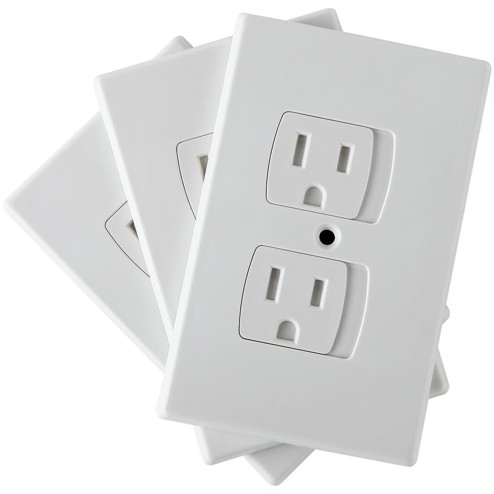 Self-Closing Baby Proof Outlet Covers Baby Proofing - An Alternative To Plug Covers for Electrical Outlets and Outlet Protectors (3 pack)