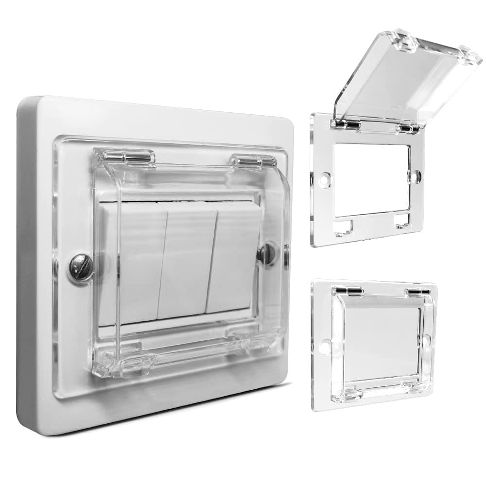 TUPSKY Light Switch Guard, Child Proof Wall Switch Cover Protects Your Lights or Circuits from Being Accidentally Turned On or Off by Children and Adults (Clear, Pack of 2)