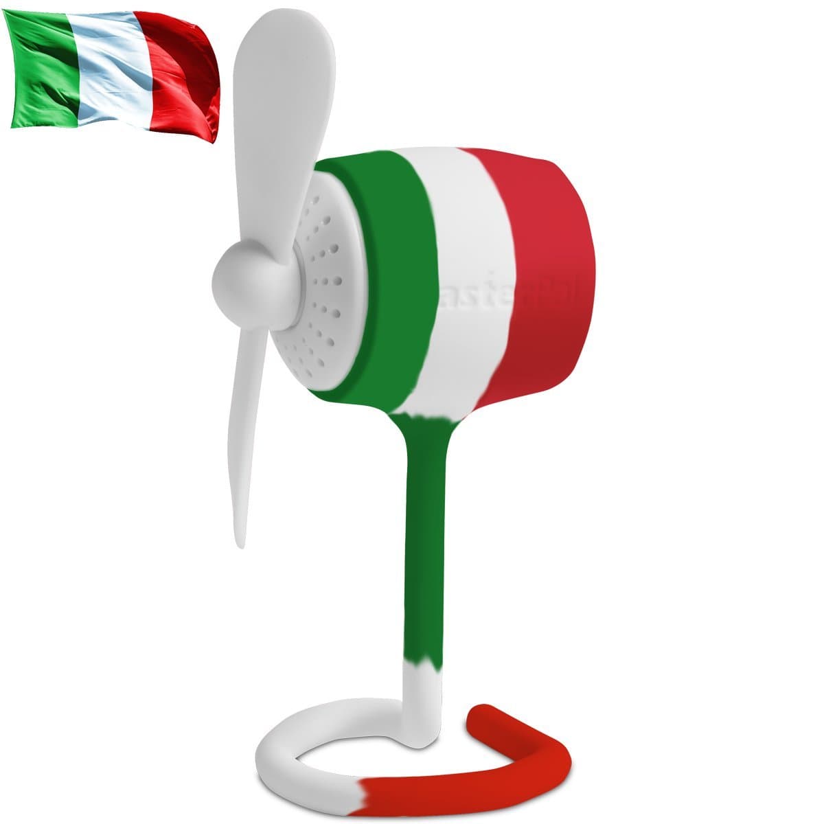 MasterPal *Clearance Sale* Telego Cooling Fan (Italy Flag Limited Edition): A Waterproof Small Rechargeable Portable Fan Battery Operated, Powerful Wind Output with Aroma Dispenser Feature (IT)