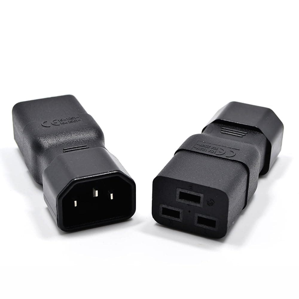 Dracaena 2 Pack PDU UPS Power IEC Male C14 to Female C19 Adapter IEC Connector