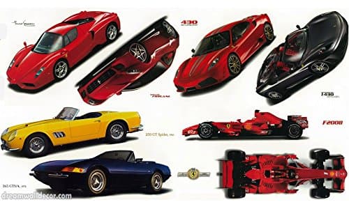 Classic Ferrari Cars Set of Wall Decals 42