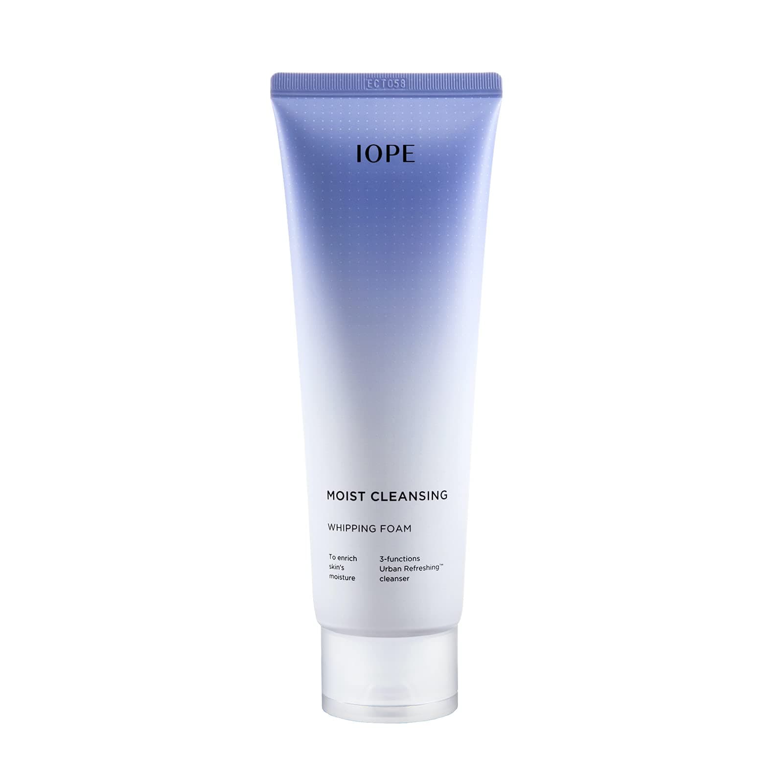 IOPE Face Wash, Moist Cleansing Whipping Foam, Daily Cleanser for Gentle Exfoliation, Makeup Remover for All Skin Types - Skin Hydration with Flower Extract - Korean Skin Care, 6.09 Fl Oz.