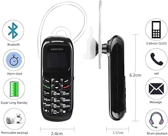 Hipipooo Mini Smallest Mobile Phone BM70,Mini Wireless Dialer,Bluetooth Tiny Headset