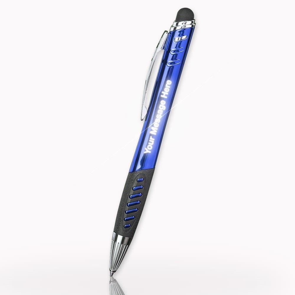Custom Laser-Engraved Metal Stylus & Ballpoint Pen Available in 5 Colors - Free Personalization - Push the Stylus to Illuminate Your Message! Great for Birthdays, Anniversaries, Graduations