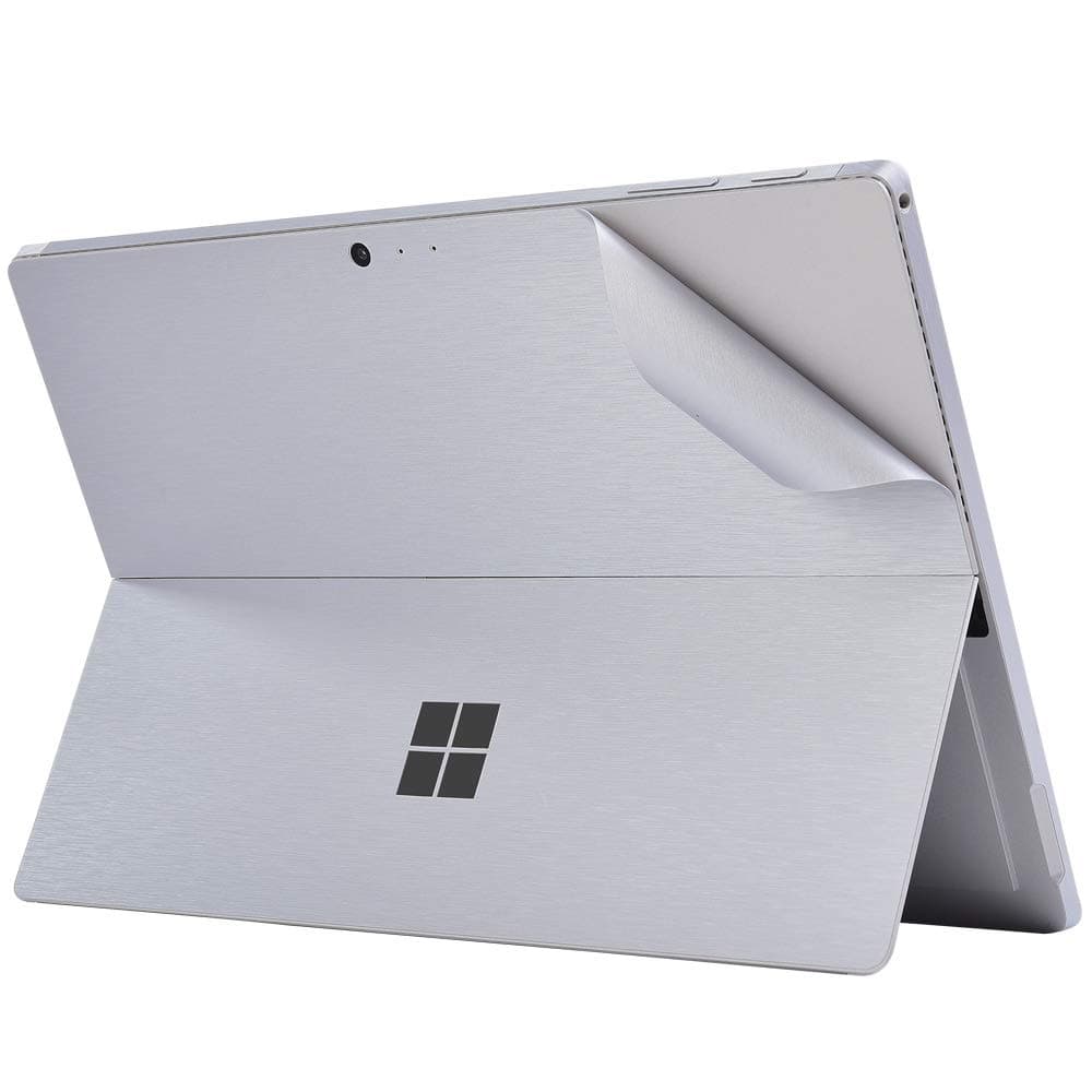 Protective Skin for Surface Pro 6, New Surface Pro/Pro 5 (2017 Released),Ultra-Thin Precision-Cut Decal Sticker, Vinyl Decorative Laptop Cover Accessories(Metallic Brushed Silver)