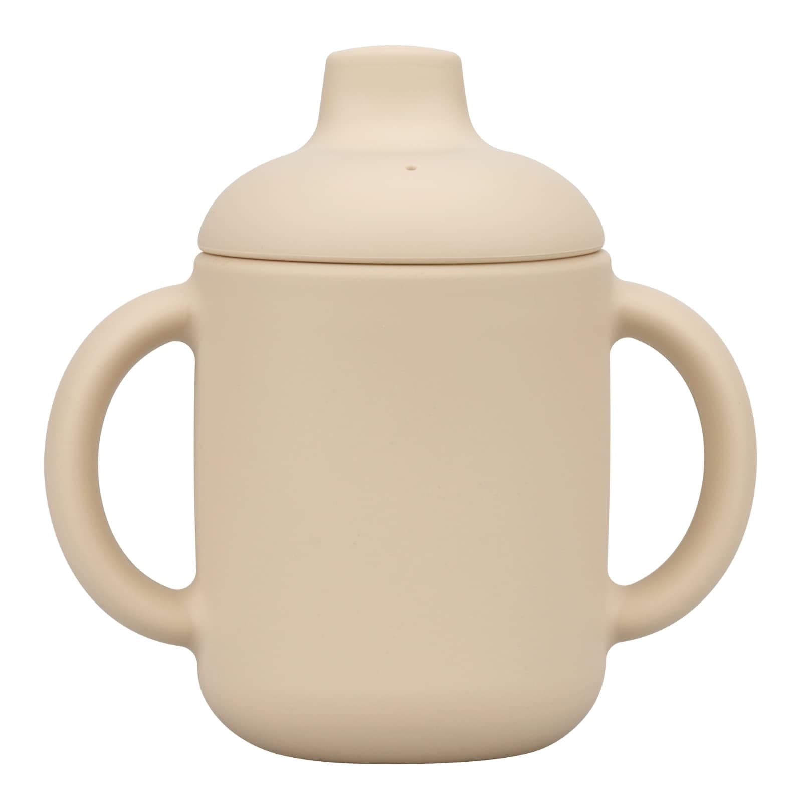 Mintlyfe Baby Sippy Cup, Silicone Trainer Cup Toddler for Boys and Girls, Unbreakable, Spill Proof and Two Handle Learner Cup Sippy Cup for Toddlers, 4oz (Cream)