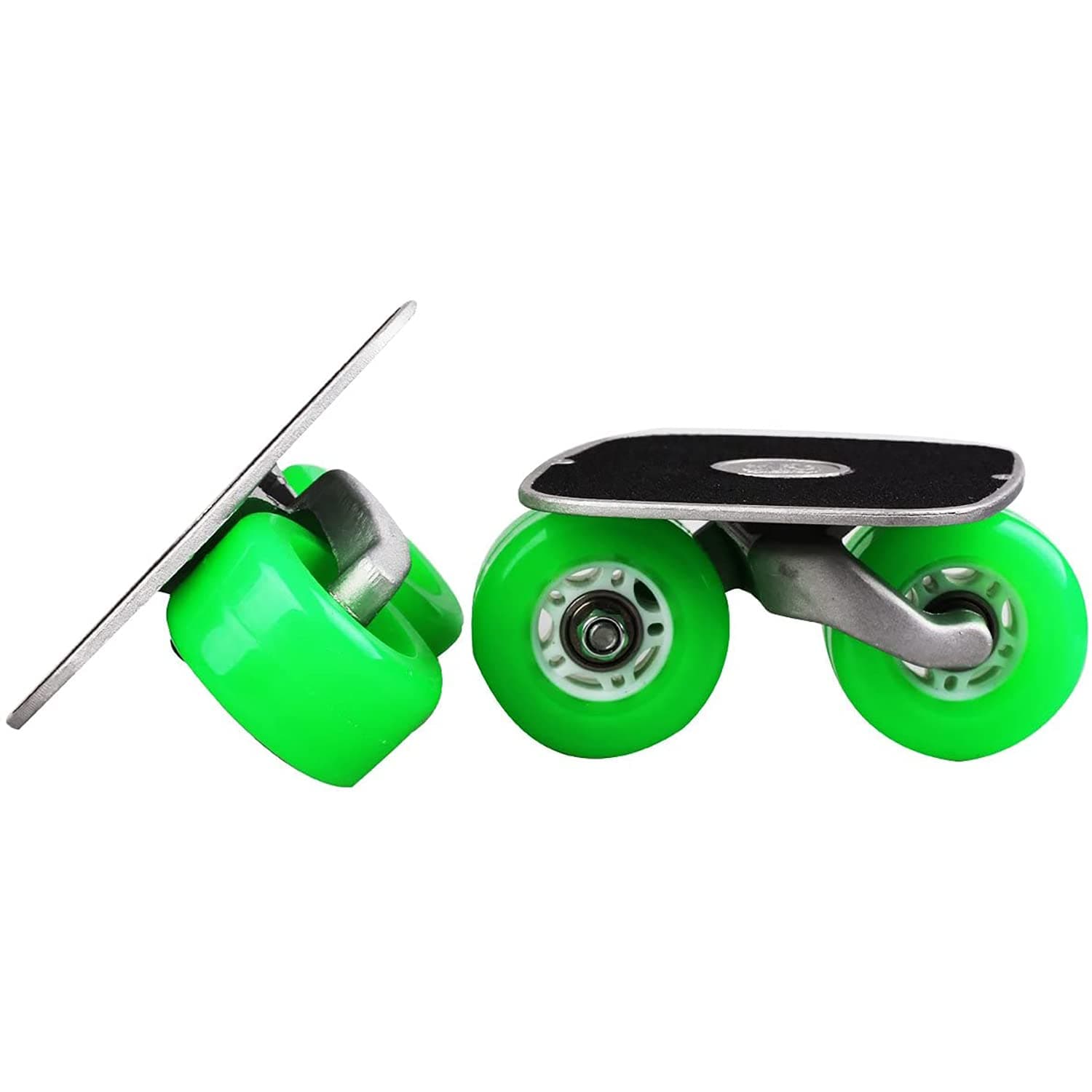 - Green Portable Roller Road Drift Skates Plate Anti-Slip Board Aluminum Truck with PU Wheels with ABEC-7 608 Bearings