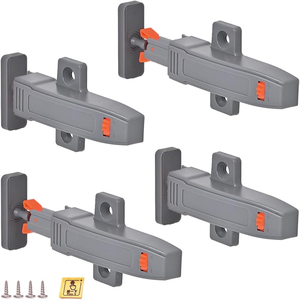Self-Closing Push to Open Cabinet Hardware CBRIVE 4 Pack Push to Open Door Latch Heavy Duty Push Latches for Hidden Door Push Release Drawer Pull Touch Lock Tip On RV Closet Close Strong Pop Out