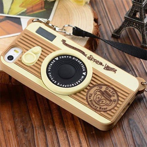 New Vintage Camera Silicone Gel Rubber Phone Case Cover for iPhone 6Plus Color brown