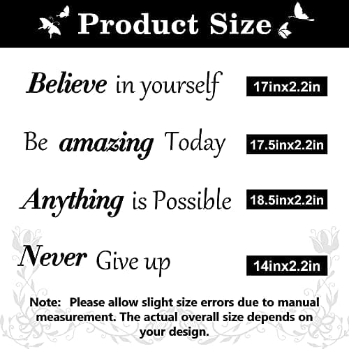 Vinyl Wall Decal Quote Sticker Family Inspirational Wall Decal Motivational Creative Words Wall Sticker Butterfly Sticker for Women Girls Bedroom Living Room