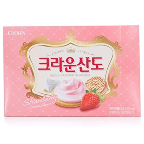 Crown Sando Fresh Strawberry Cream Cheese Sandwich Cookies 161g