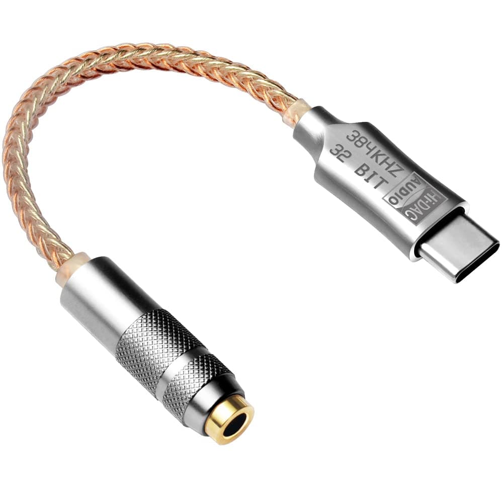 USB Type C to 3.5mm Adapter ALC5686 HiFi Portable Digital Audio Decoding Amp DAC Type-C Microphone Jack Headphones Converter for Huawei Xiaomi Samsung OnePlus Android Phone