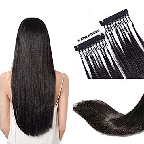 6D Human Hair Extensions Natural color Virgin Brazilian Remy Hair 6D Hair 50g10Rows (45cm)