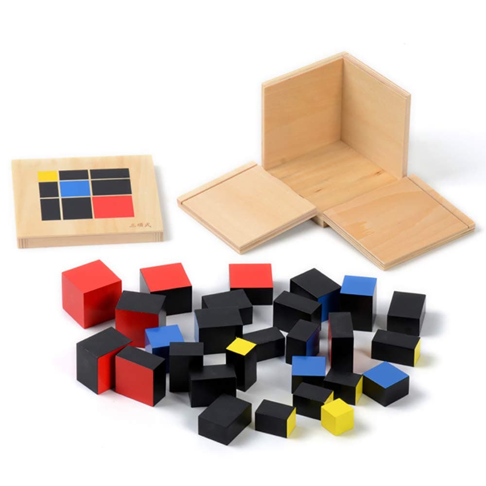 Montessori Trinomial Cube Montessori Math Toys Sensorial Materials for Toddlers Kids