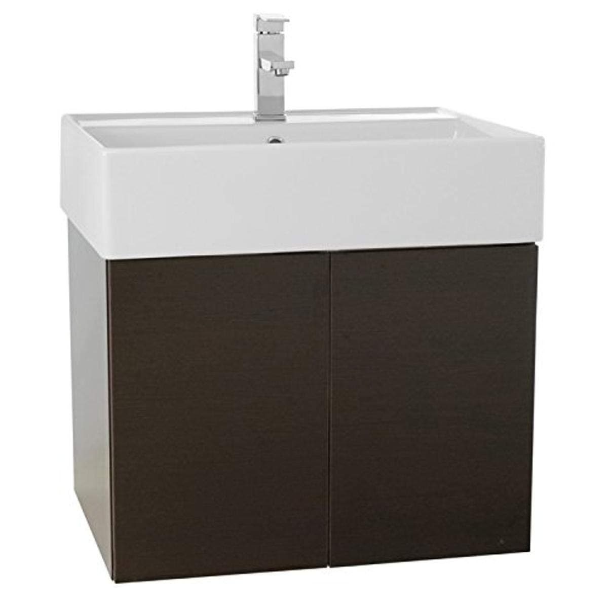 Iotti SM08 Smile Bathroom Vanity with Ceramic Sink, 23", Wenge