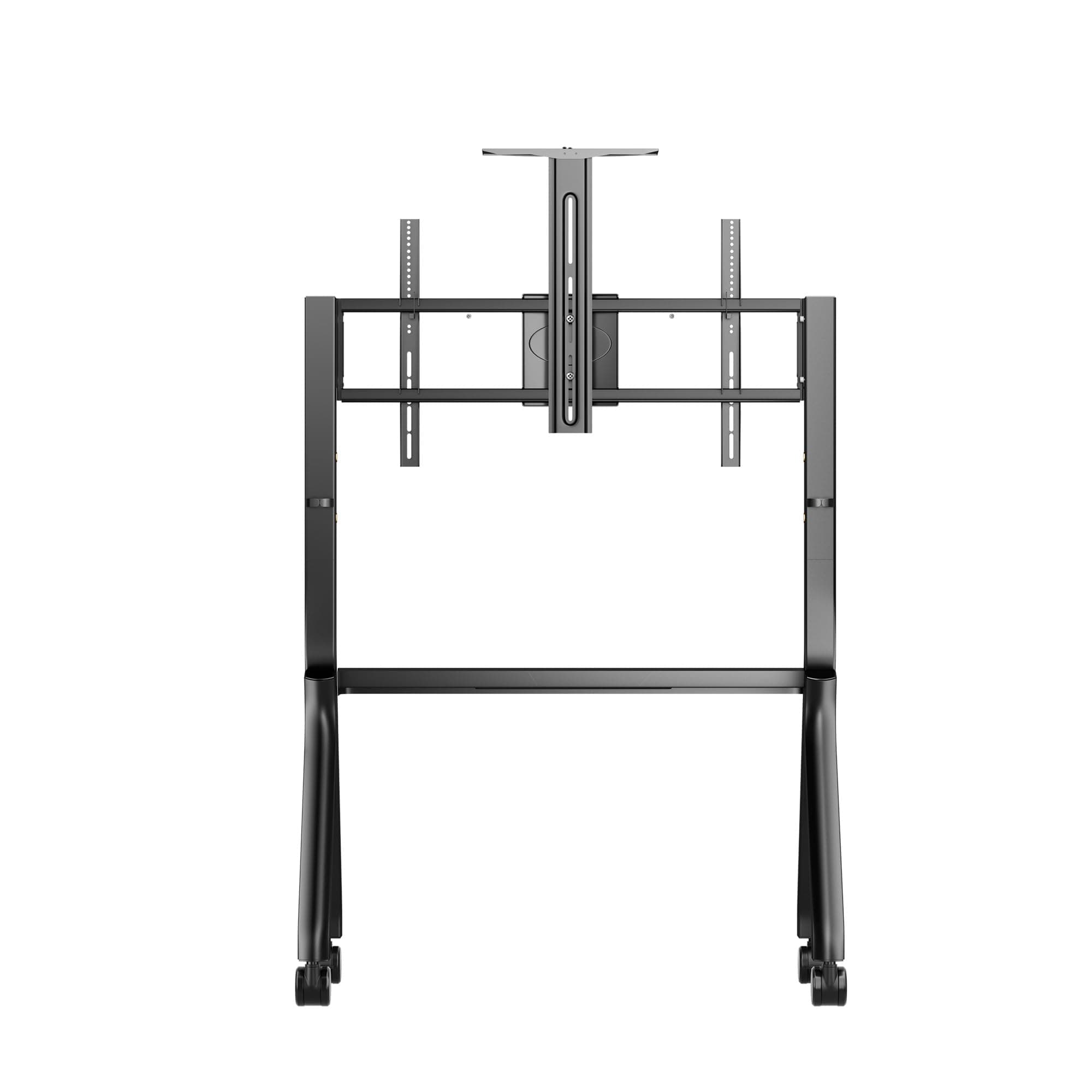 Sylvox Outdoor TV Rolling Cart, Heavy-Duty Y-Type Mobile TV Stand for 43–55 inch TVs, Weatherproof Alloy Steel, 360° Locking Wheels, Outdoor TV Cart with Adjustable Shelf, Fits VESA 100×100 to 700×500