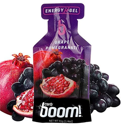 Boom Nutrition - Carb Boom Energy Gel - Fruit-Flavored Energy Gels - Workout Gel - Energy Gel for Cycling - Running Gel - Natural Energy Gel - Grape Pomegranate (24 Pack)