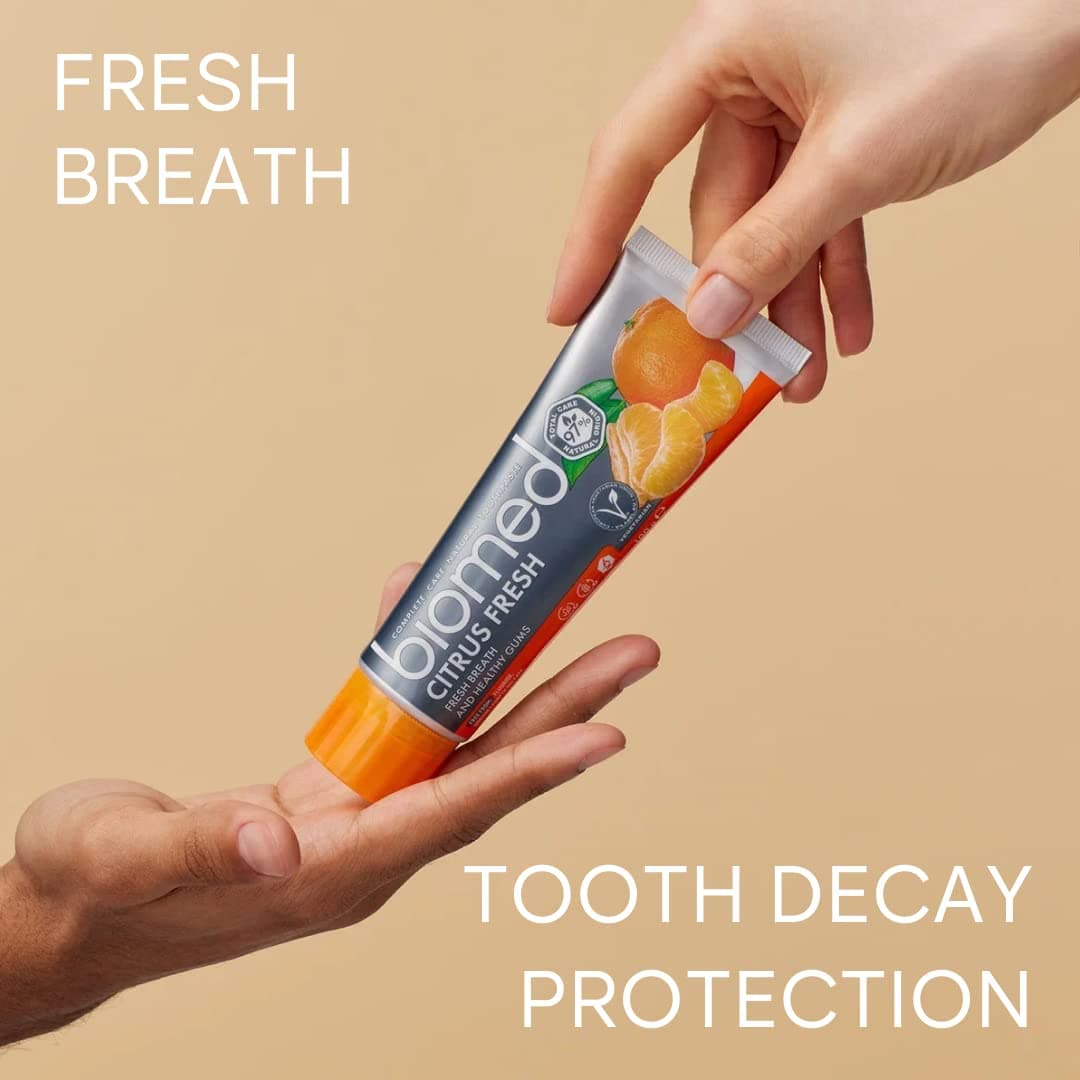 BIOMED CompleteCare Citrus fresh, Fluoride-free, Fresh breath and Healthy gums Toothpaste - 100gms (20941)