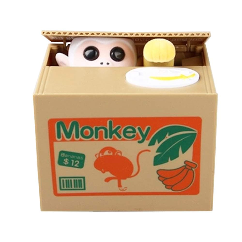 PowerKing Flying Coin Box Panda Money Box – Panda Bear – English – Great Gift for Any Child (Monkey Box)
