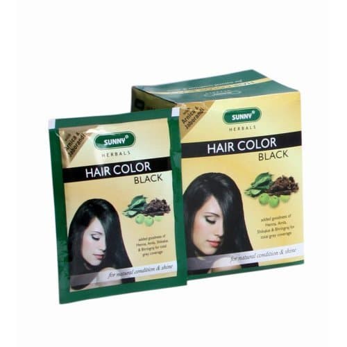Sunny Baksons Herbal Hair Color Black Pack Of 12 Pouch 20g Each