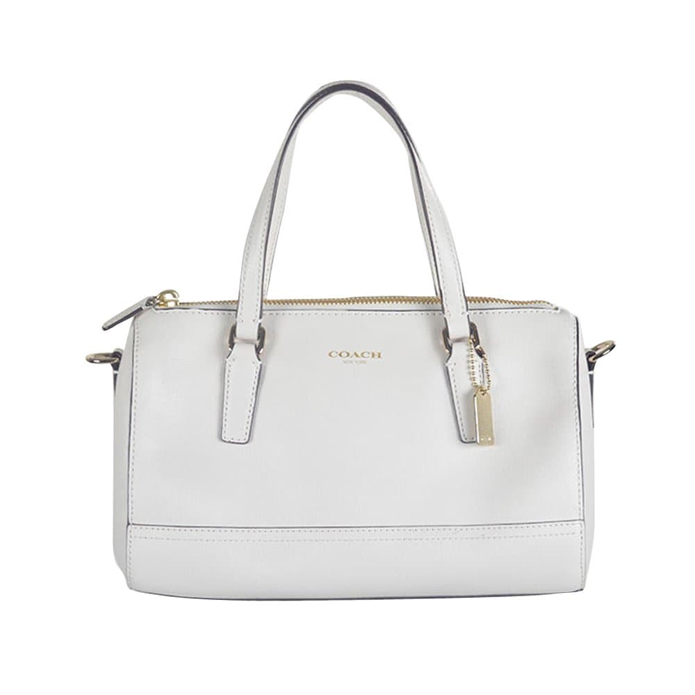 Coach 49392 Saffiano Leather Mini Satchel Crossbody Bag White Parchment