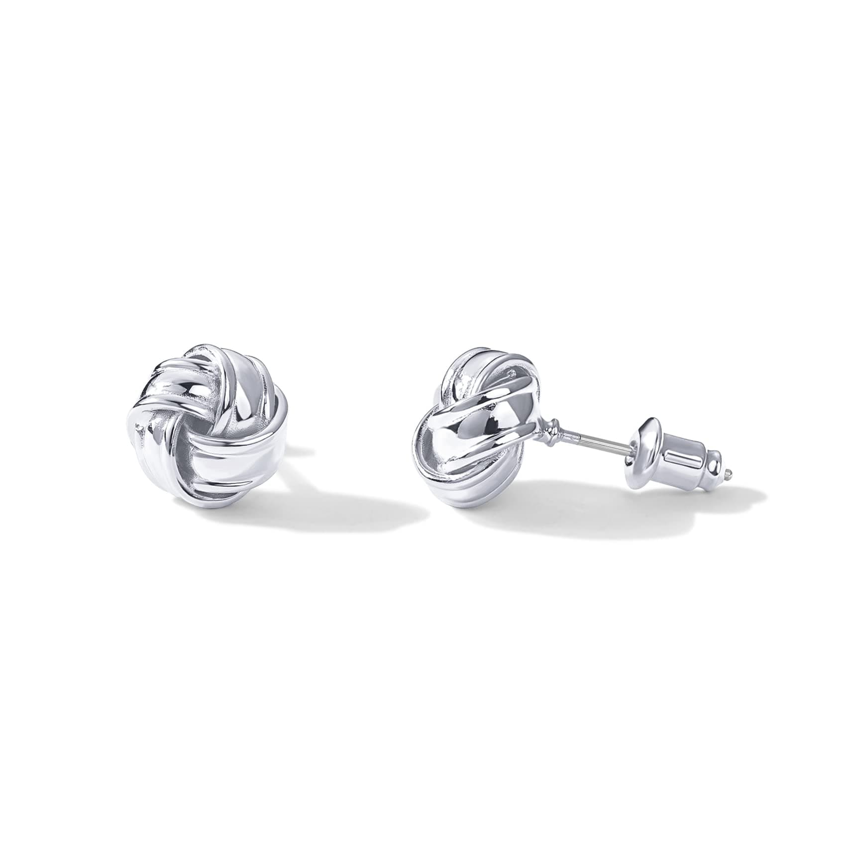14K Gold Plated 925 Sterling Silver Post Love Knot Stud Earrings | Gold Earrings for Women