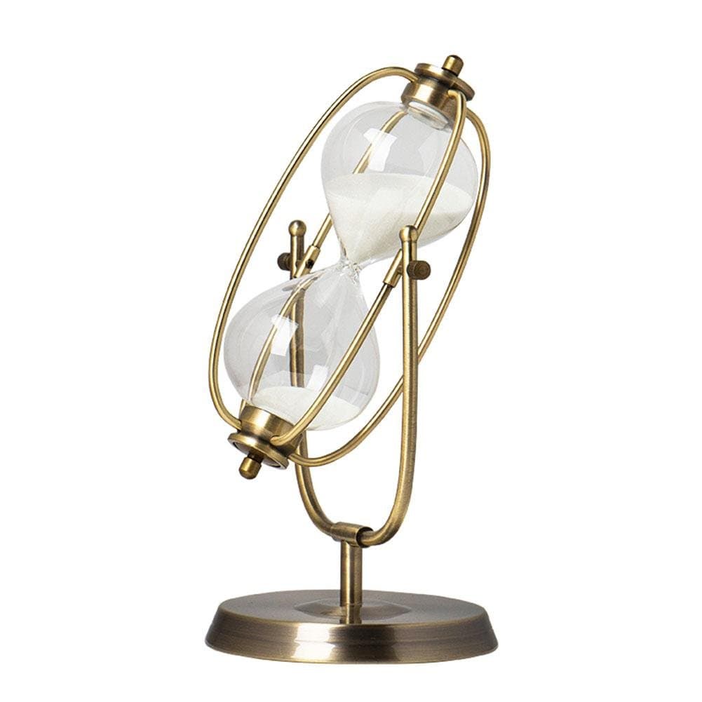 Comfot Time Hourglass Decoration Metal Sands Bottle Timer Living Room TV Stand Wine Cabinet Decorations, Rotating Hourglass, Large, 30 Minutes