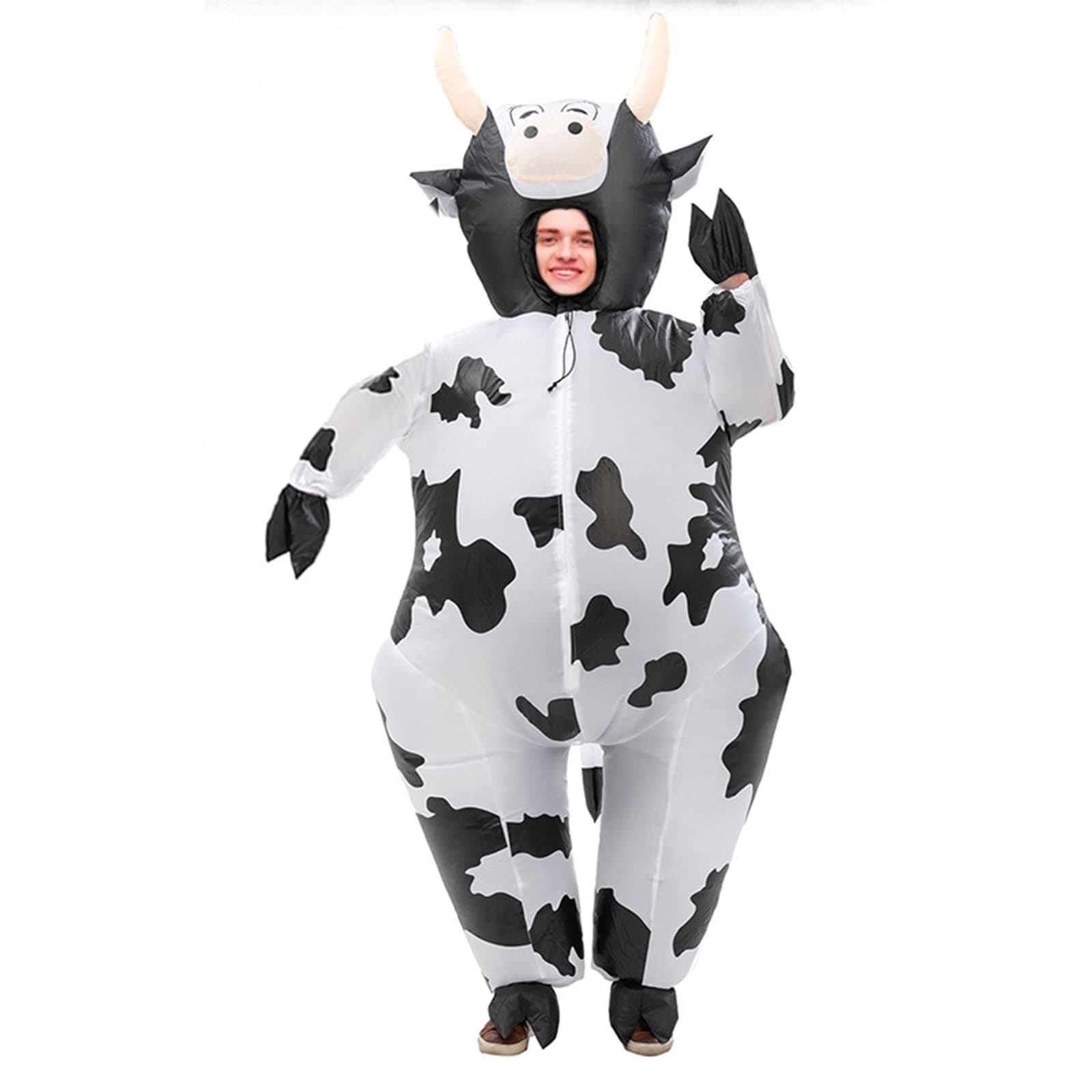 Cow Inflatable Costume Adult Cow Blow Up Suit Halloween Costume Jumpsuit Christmas Cow Inflatable Suit